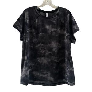Athleta Ultimate Tee Shirt Women size LP  L PETITE Large Short Sleeve Nebula Blk